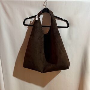 NWT GAP DARK BROWN FAUX SUEDE BAG